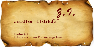 Zeidler Ildikó névjegykártya