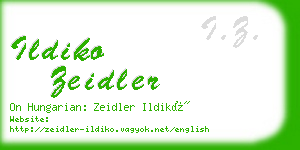 ildiko zeidler business card